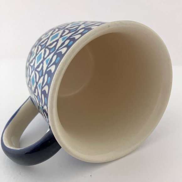 BOLESLAWIEC Blue Diamond Polish mug Hand made in Poland Good Condition - Picture 9 of 11